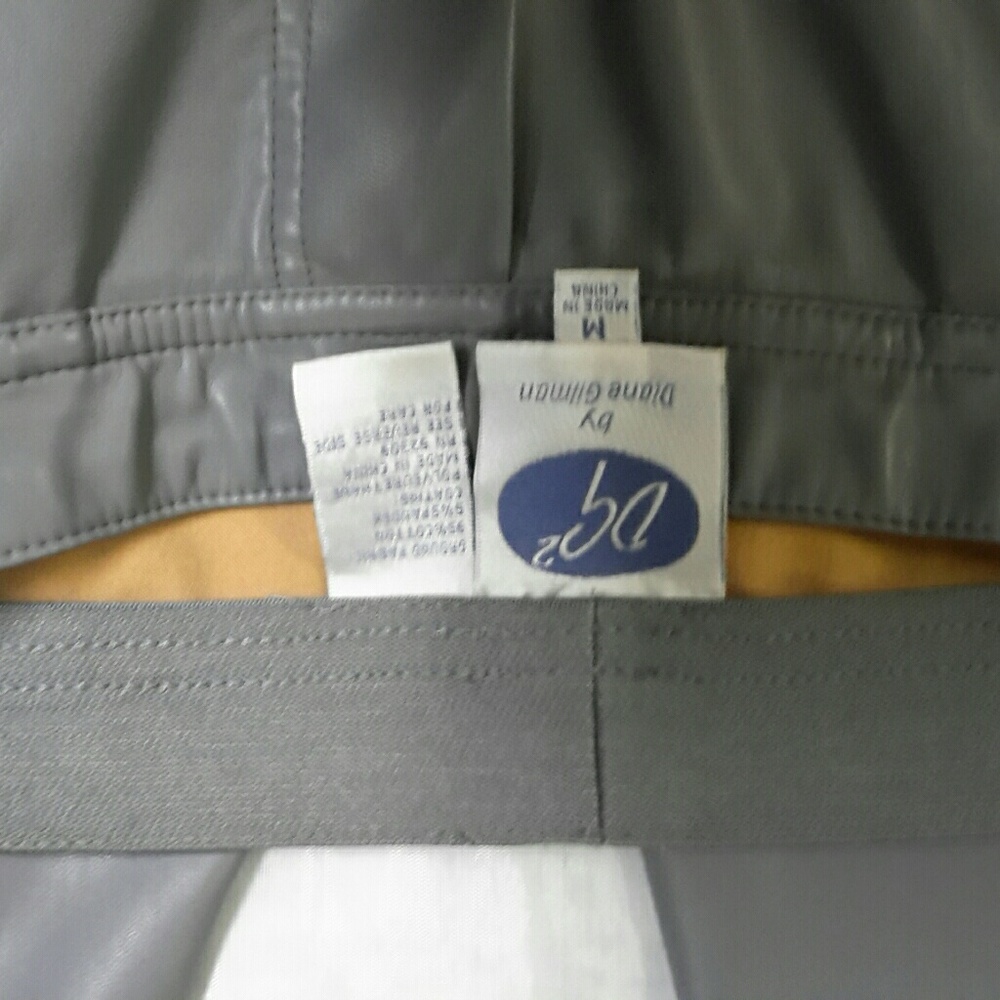 DG2 FAUX LEATHER PULL ON GRAY SRAIGHT LEG PANT M - Picture 7 of 7